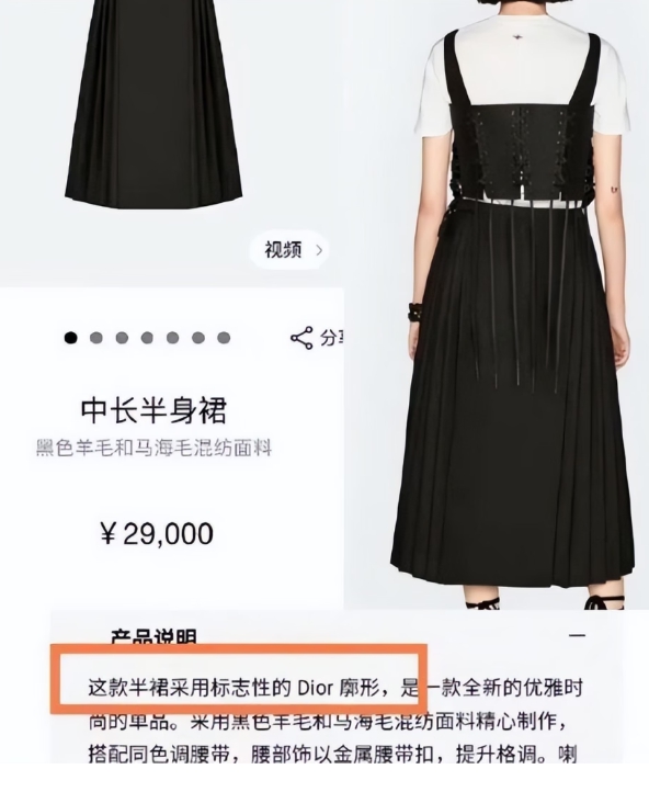 迪奧推出的服飾，被指出是抄襲中國傳統服飾「馬面裙」。   圖 : 翻攝自新黃河