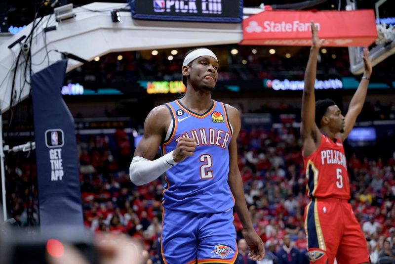 Shai Gilgeous-Alexander帶領年輕雷霆軍團成長。   圖／美聯社／達志影像）