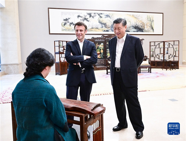 法國總統馬克宏（Emmanuel Macron）日前出訪中國，受到中國國家主席習近平熱情款待。   圖：翻攝中國外交部網站
