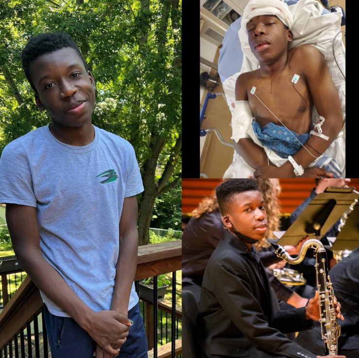  16 歲的非裔高中生亞爾 ( Ralph Yarl )因按錯門鈴，身受重傷，目前正在住院治療。   圖: 翻攝自 David Begnaud 推特 