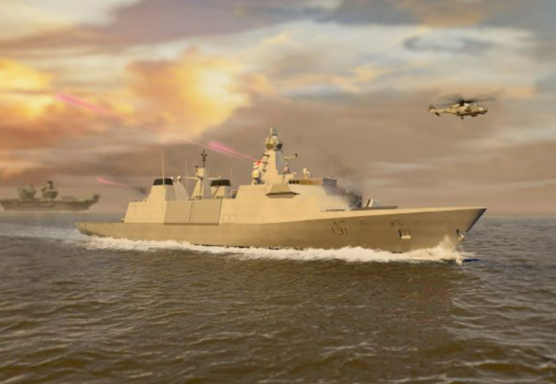 傳英國正在考慮將至少一艘 31 型護衛艦永久性部署在印太地區。圖為31 型護衛艦模擬圖   圖: 翻攝自推特 @EazyCadet
