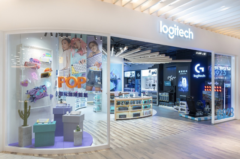 Logitech首間完整整合旗下產品概念店「Logi Store台中LaLaport北館品牌概念店」今日起正式試營運。   圖：Logitech/提供