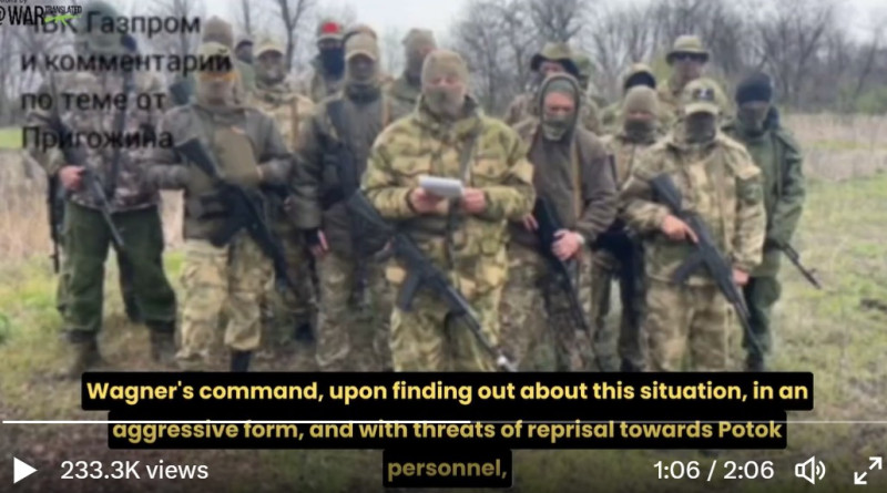 俄羅斯傭兵組織波托克控訴，他們在撤退時，瓦格納居然向他們開槍，威脅不准後撤。   圖：翻攝推特