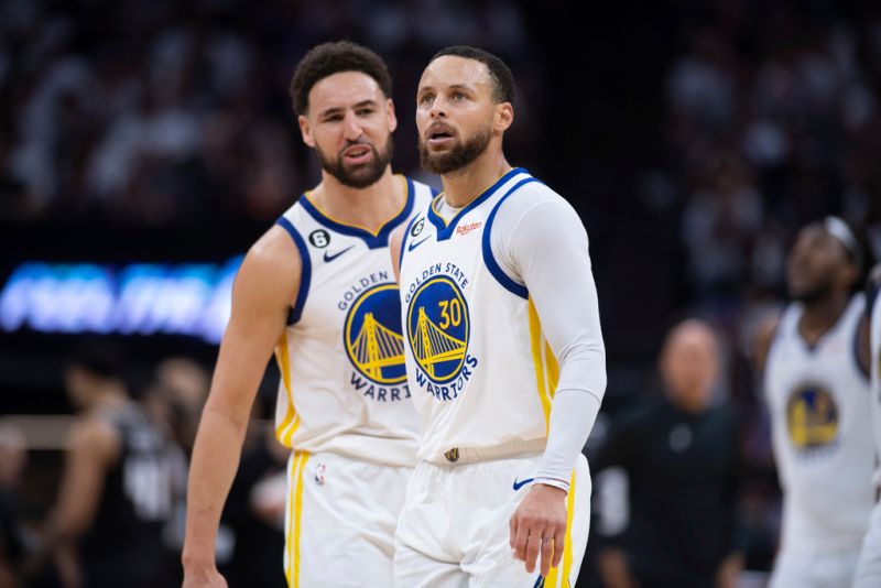 Stephen Curry、Klay Thompson是大比賽生物，在季後賽完成無數次精彩的比賽。   圖／美聯社／達志影像