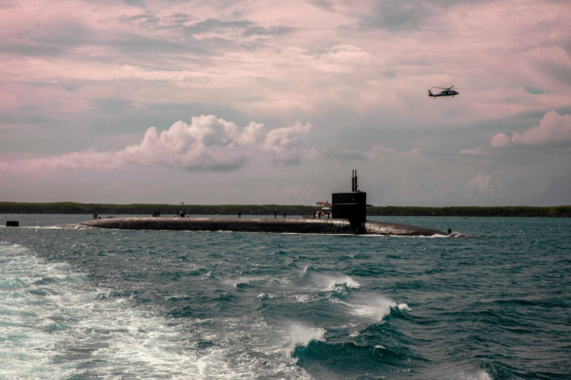 美國派駐關島俄亥俄級核潛艦「緬因號(SSBN-741)」。 圖：翻攝@USPacificFleet推特