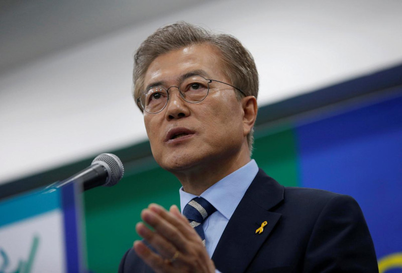 文在寅當選南韓總統。   圖：達志影像/路透社。