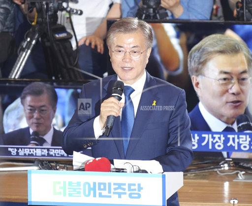 南韓總統大選9日投票結果，文在寅獲得勝選，晚間發表勝選感言。   圖: 達志影像 / 美聯社