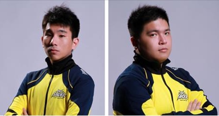 原 XG 擔任上路選手 Nexus（左）以及輔助選手 Suki （右）正式加盟華義 SPIDER ，披上黃色戰袍續戰 LMS 。   圖：翻攝自華義官方臉書