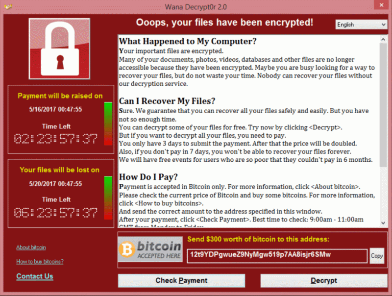 本次最可怕的WannaCry是勒索病毒的一種，最可怕的是它會主動攻擊，只要連上網就可能中獎！   圖：翻攝自CriptoNoticias