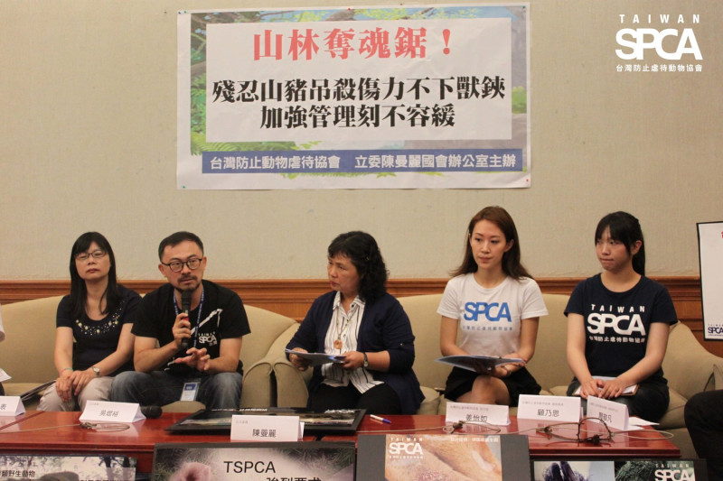 SPCA今(15)日舉行記者會，呼籲限制山豬吊。   圖: SPCA/提供