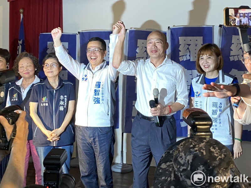 前高雄市長韓國瑜今幫國民黨前台北市議員羅智強站台。   圖：周煊惠 / 攝