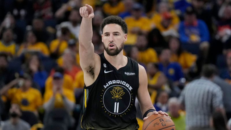 明星射手Klay Thompson此役命中8三分、狂砍30分，帶領勇士贏球。   圖／美聯社／達志影像