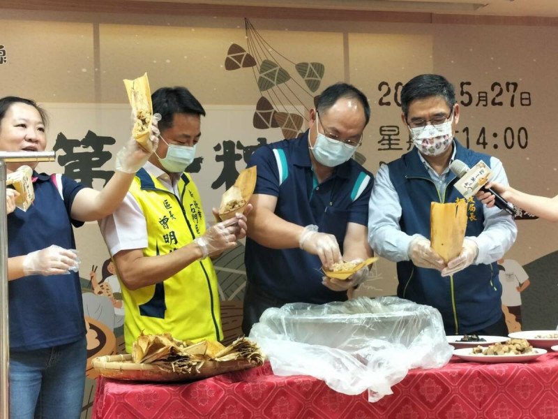 石門區長曾明華表示，2023「新北第一粽」農特產品行銷推廣活動將於5月27日在石門區公所前廣場舉行。   圖：石門區公所提供