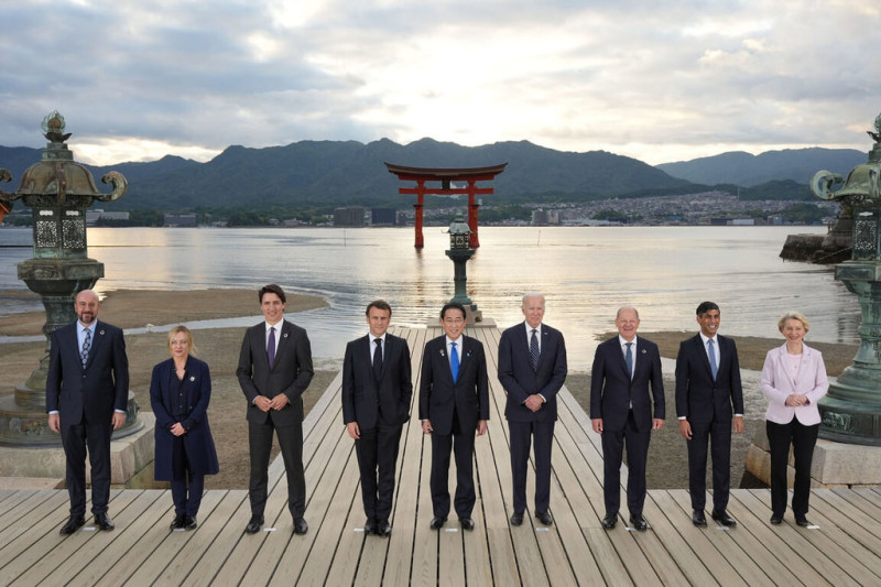 為期3天的G7峰會於21日落幕。會議期間，G7領導人針對中國帶來的一系列挑戰，從南海軍事化到「經濟脅迫」發出了強烈批評。   圖片來源:日本政府