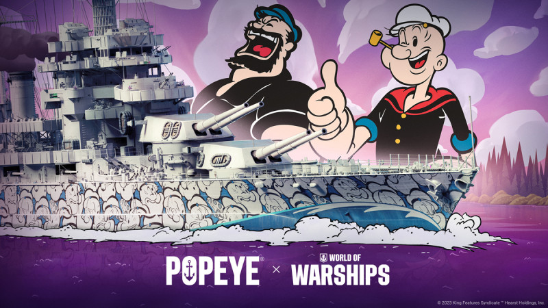《戰艦世界》今（2）天宣佈與《大力水手卜派》（Popeye the Sailor）的官方合作企劃正式登場   圖：戰遊網/提供