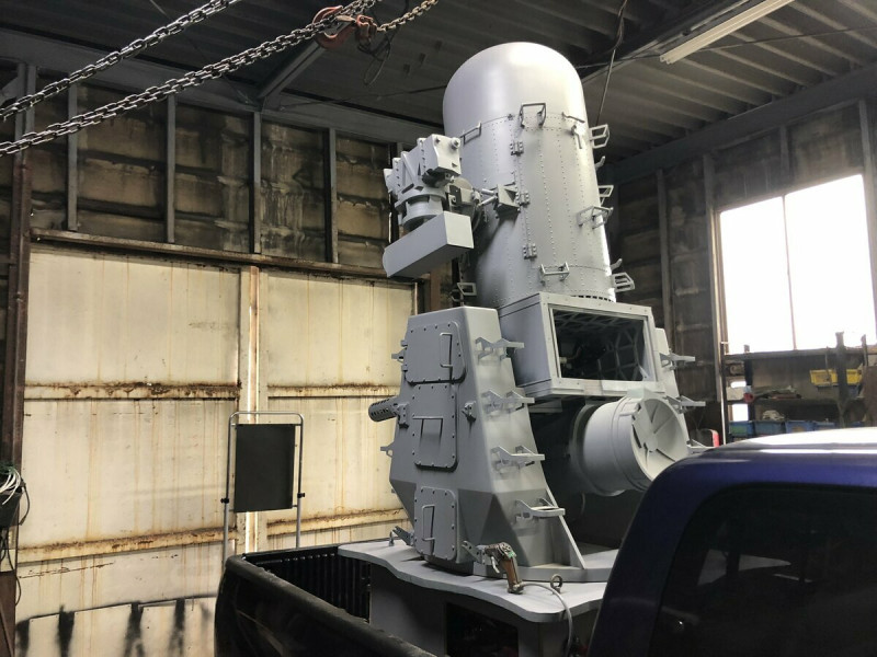 日本一位軍事愛好者在車庫中製造了一個微型 Mk 15 「密集陣」近防武器系統（CIWS）。   圖：翻攝自@koogooroo推特