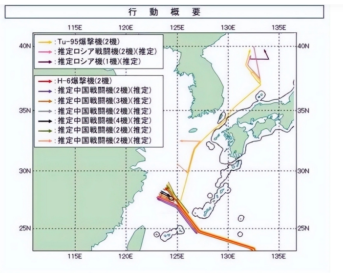 日方對中國戰機，僅用推定顯示，未明確標明是何機種。   圖 : 翻攝自自衛隊統合幕僚監