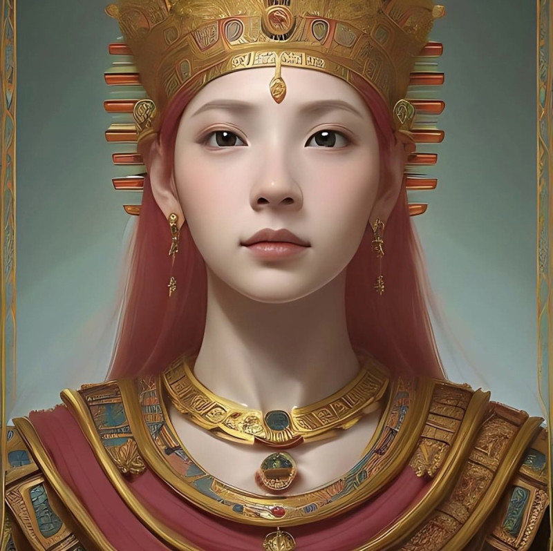 滴妹用AI畫出古代版的自己，並自稱「古代美女」。   圖：翻攝自滴妹IG