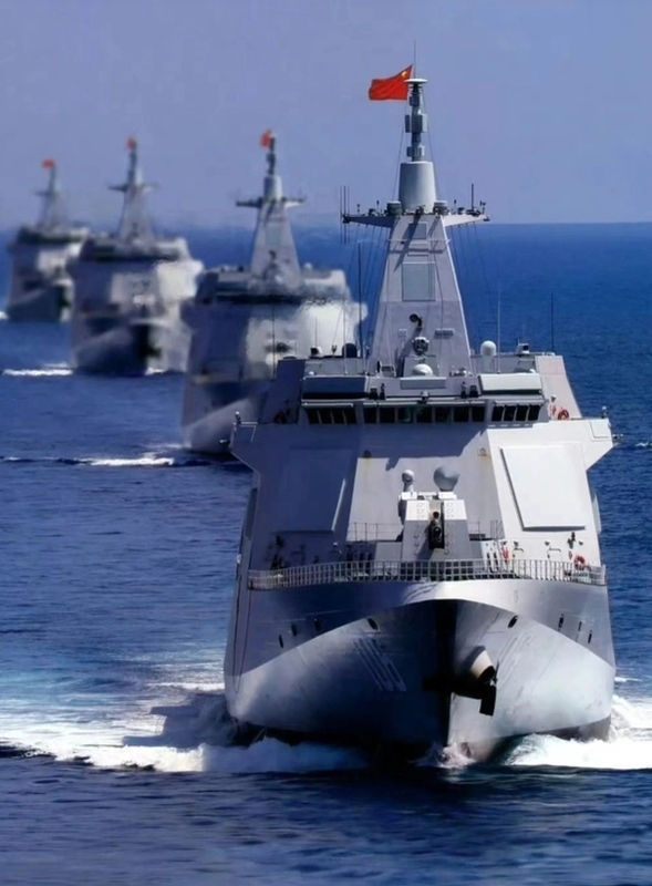 中國解放軍054級艦隊。   圖 : 翻攝自中國國防部