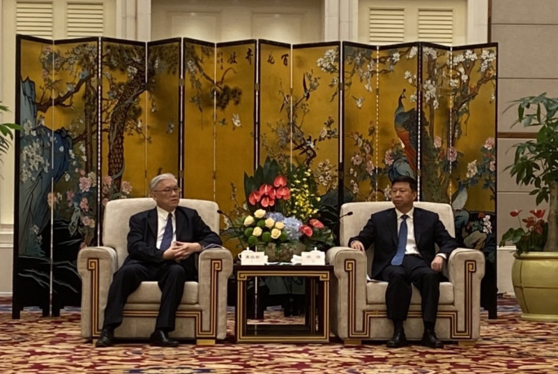 國民黨副主席夏立言訪中期間，再度與國台辦主任宋濤會面。   圖：國民黨文傳會/提供