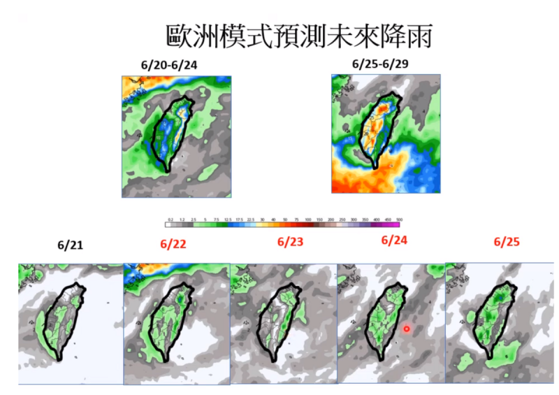 未來10天降雨情形。   圖：取自賈新興YT頻道