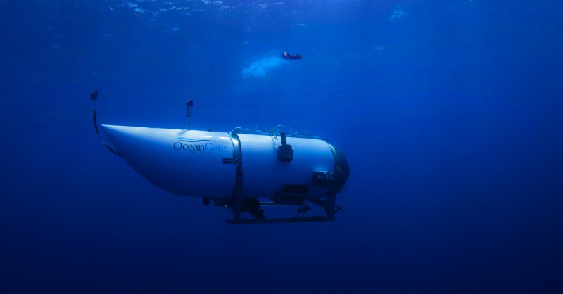「泰坦號」旅遊潛水器日前疑似於鐵達尼號（Titanic）沈船近500公尺處內爆。   圖：擷取自臉書「OceanGate Expeditions」