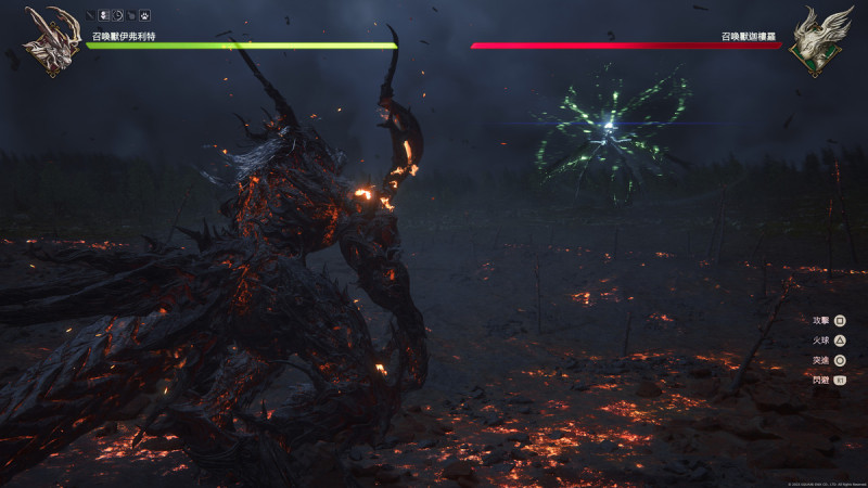 玩家可以利用召喚獸動作切換寄宿在克萊夫身上的多種召喚獸力量進行超高速戰鬥 圖：新頭殼編輯部遊戲畫面