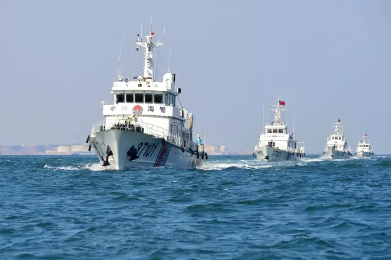 中國海警在南海上的巡邏船隊。   圖：翻攝自鋒芒FM