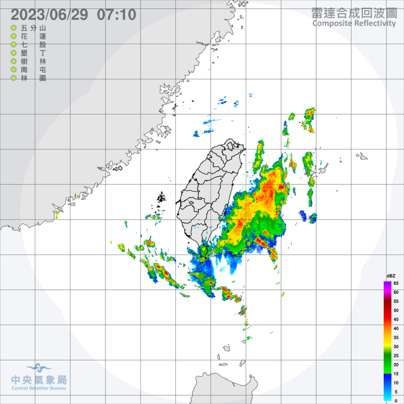 受到南方雲系影響，今天全台大都是多雲、有局部短暫雷陣雨的天氣，各地山區午後仍然要小心西北雨。   圖：中央氣象局／提供