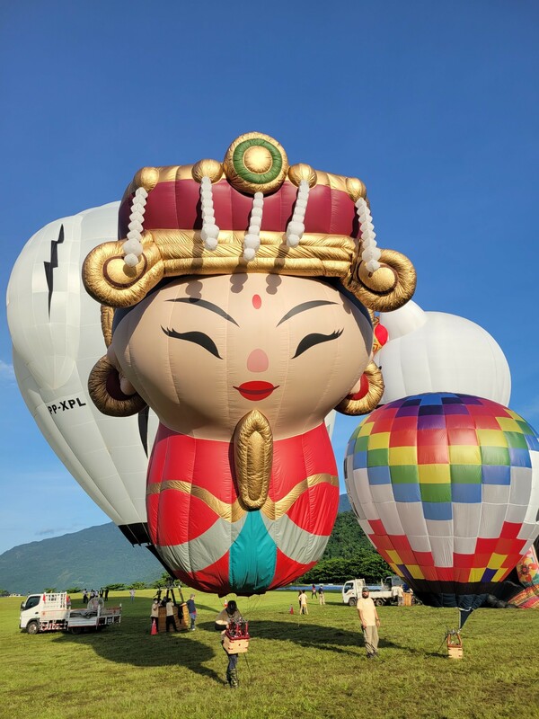 Q版媽祖熱氣球今日首飛。   圖：台東縣政府交通及觀光發展處觀光遊憩科／提供