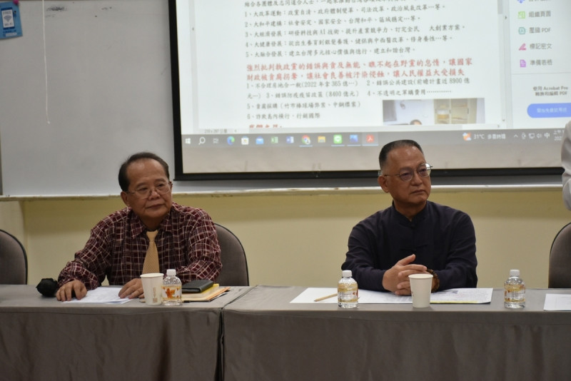 公民黨主席錢漢清(左)與台灣工黨主席晏揚清搭配競選正副總統。   圖：孫家銘攝