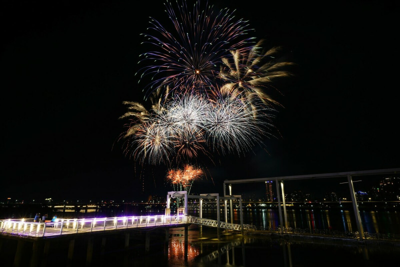 大稻埕夏日節首場煙火秀在5日舉行。   圖：台北市政府觀光傳播局／提供