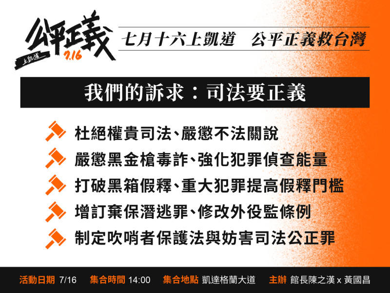 前立委黃國昌與網紅館長陳之漢，呼籲政府落實居住正義與司法改革。   圖：翻攝自黃國昌臉書。