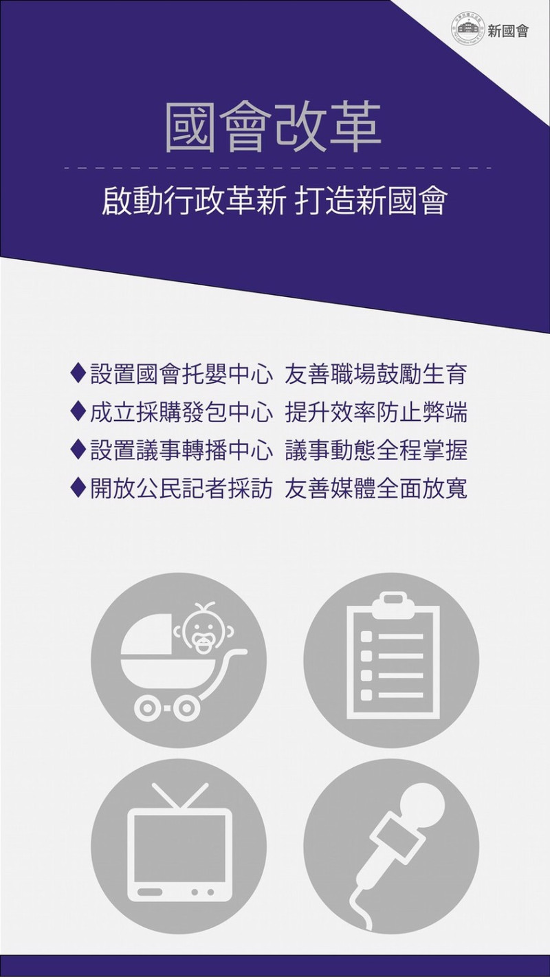 說明新國會一年來的行政改革措施。 圖:翻攝自立法院長蘇嘉全臉書
