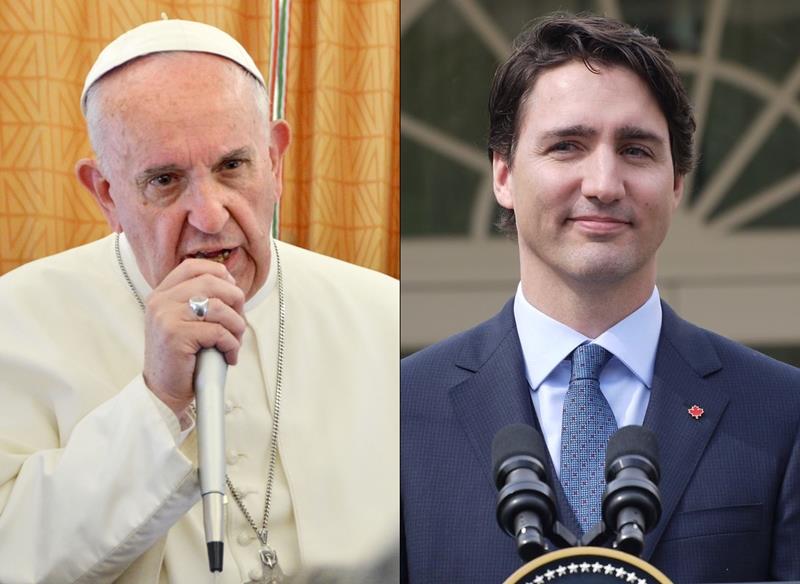 加拿大總理杜魯道（Justin Trudeau）今天籲請教宗方濟各巡牧加國，以便為加國天主教會學校對待原住民學童的方式，向原住民道歉。   圖 : 中央社/提供