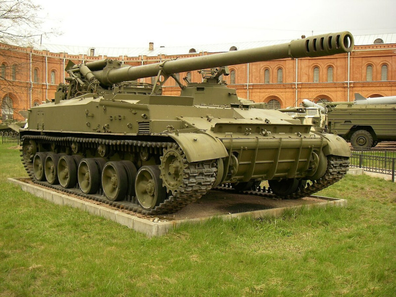 2S5 「風信子」自走砲為俄軍使用的自走砲，日前在俄烏戰場中遭摧毀。   圖：翻攝自維基百科