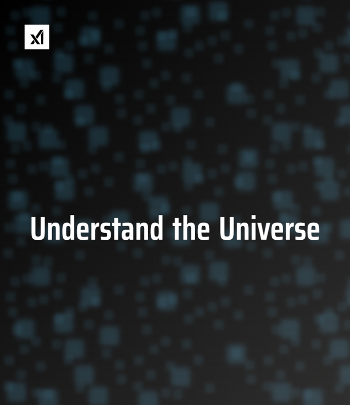 xAI網站的主視覺設計，斗大的「Understand the Universe」顯示了該公司的目標。   圖：翻攝自xAI官方網站