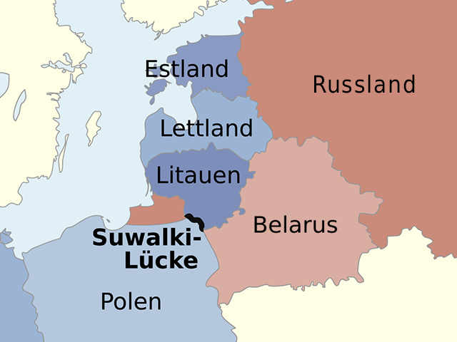 瓦格納進駐到白俄，威脅到蘇瓦烏基走廊的安全，蘇瓦烏基連接波蘭、立陶宛、俄羅斯的加里寧格勒飛地，戰略地位非常重要。 圖：取自wikimedia