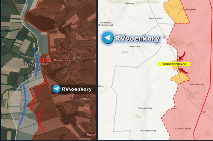 幾個俄羅斯頻道聲稱，諾沃塞利夫斯克的定居點已被俄軍佔領。    圖：翻攝自NOELREPORTS推特