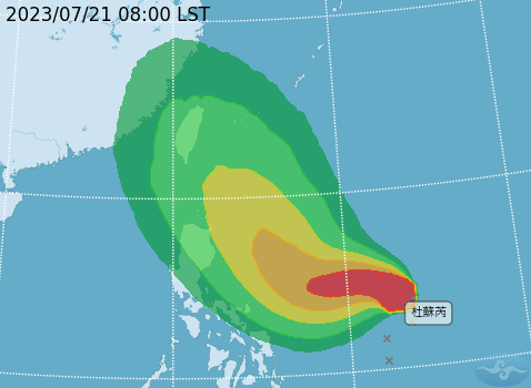 今年第5號颱風「杜蘇芮」已於今(21)日上午8時生成。   圖：取自中央氣象局網站