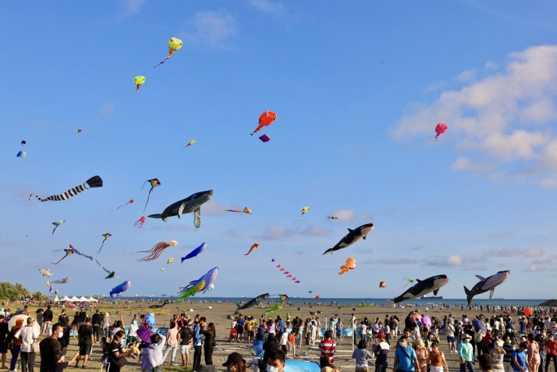 行政院消費者保護處今年4月抽查市售10件「釣竿風箏」，發現有8件都有不符合規定的情況。（風箏示意圖）   圖：高雄市觀光局／提供（資料照）