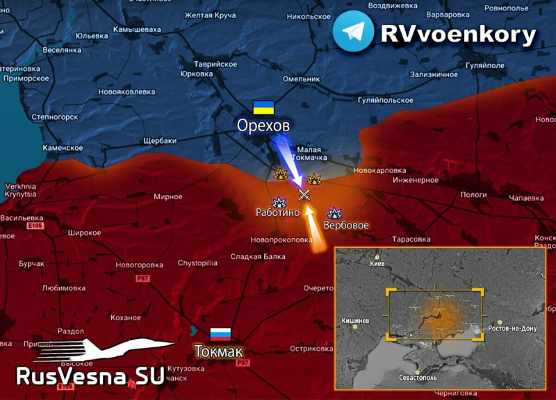 烏克蘭日前向位於扎波羅熱的俄軍防線發起猛攻   圖：擷取自推特@sentdefender
