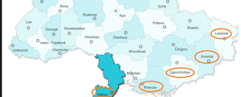 敖德薩並不在此前舉行「入俄公投」的烏克蘭東部四個地區（盧甘斯克、頓涅茨克、扎波羅熱、赫爾松）之內。這令人擔心俄烏沖突戰線的擴展。   圖：翻攝自騰訊網