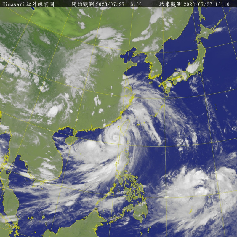 杜蘇芮目前暴風圈已籠罩南台灣，預計到今天上午才會脫離台灣本島。   圖：取自中央氣象局網站