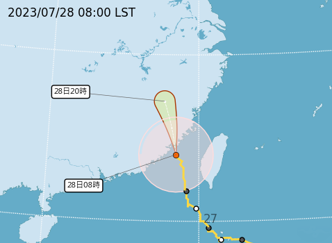 目前杜蘇芮的暴風圈已脫離台灣本島，不過仍籠罩金門，氣象局預估海陸警要傍晚前後才會解除。   圖：取自中央氣象局