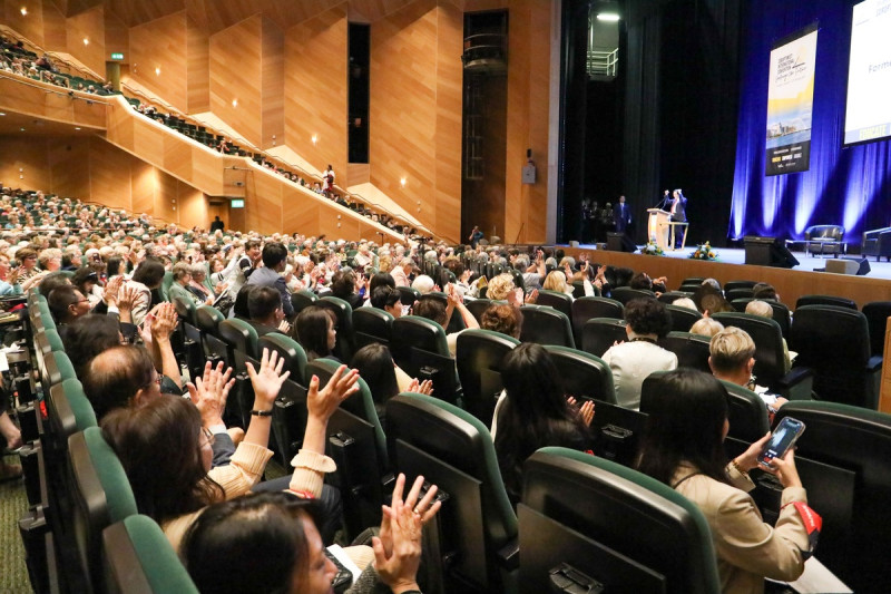 前總統馬英九出席世界年會，並擔任大會貴賓發表演說。   圖：馬英九基金會/提供