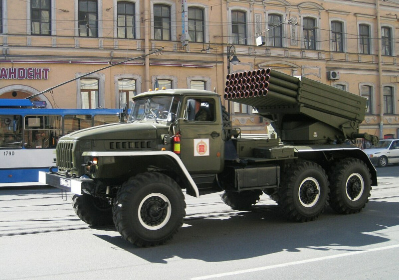 《金融時報》指出，烏軍正在 BM-21 多管火箭系統上使用北韓製造的火箭彈。圖為 BM-21 多管火箭系統。   圖：翻攝自維基百科