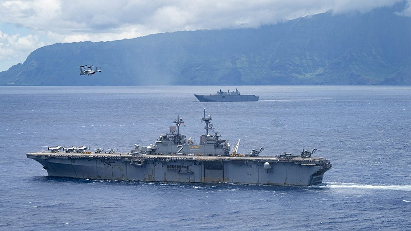 美國海軍「艾塞克斯號(LHD-2)」兩棲突擊艦。   圖：翻攝U.S. Navy 