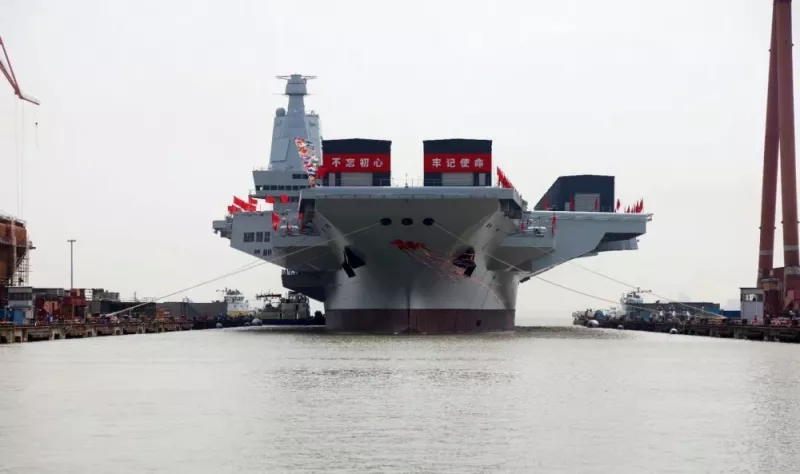 中國「福建」艦即將海試。   圖：翻攝自虹攝庫爾斯克
