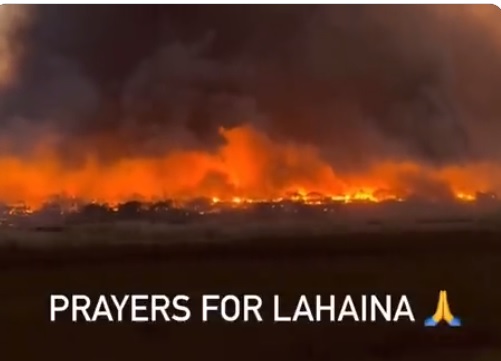 觀光重地的茂宜島（Maui） 遭到「前所未見」的野火侵襲。   圖:翻攝自推特